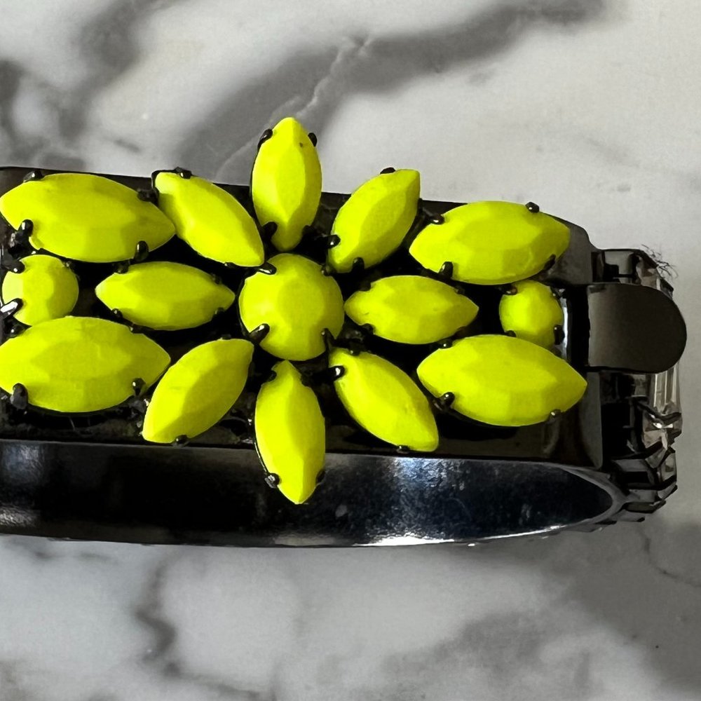 Neon Rhinestone Statement Cuff Bracelet - image 3